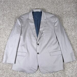 Oak Hill Blazer Mens 3XL Gray Cotton Stretch Palm Tree Lining Sport Coat